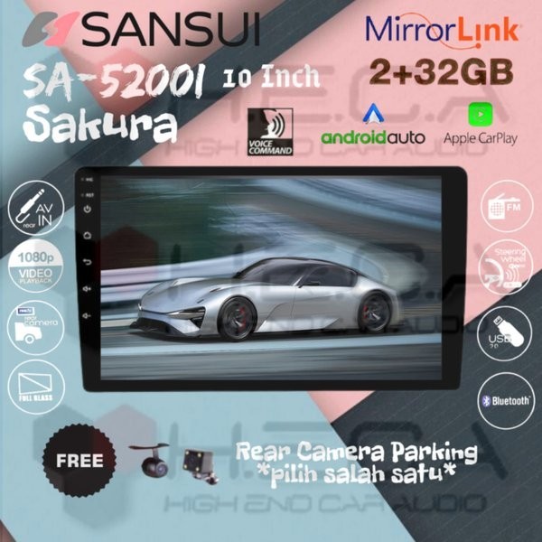 SANSUI SAKURA 2/32 GB ANDROID 10" INCH SA-5200I HEAD UNIT + CAMERA