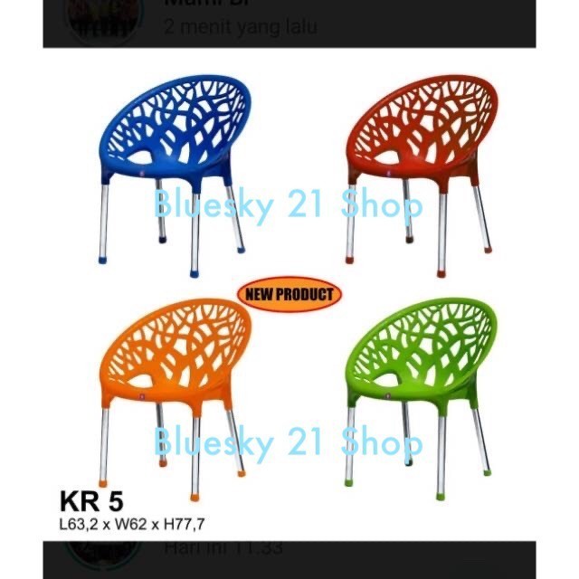 Kursi Santai Plastik Kursi Cafe Twinpan Kaki Stainless