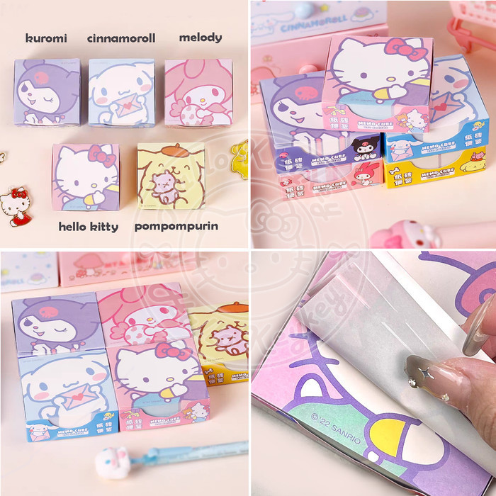 

memo kotak hello kitty melody kuromi cinnamoroll pompompurin sanrio HRG DISKON