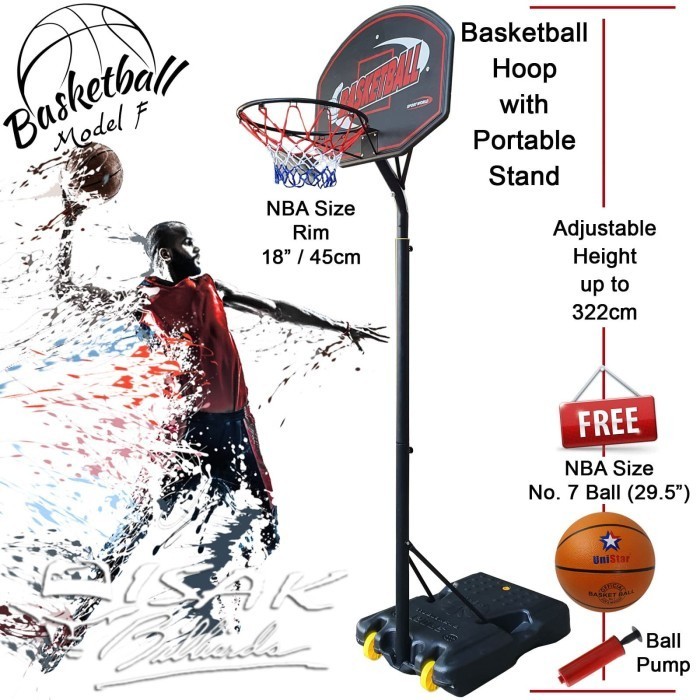 Terbaru Portable Basketball Hoop F - Rim Bola Basket Ring Outdoor Indoor Nba