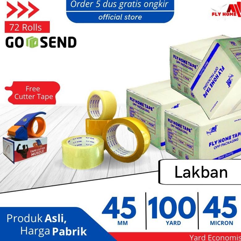 

Banyak Diskon!!! Flyhome Lakban Bening Coklat 100Yard 2Inci 45X100 Yard 1 Dus Grosir - 72Rolls Jumbo Instan