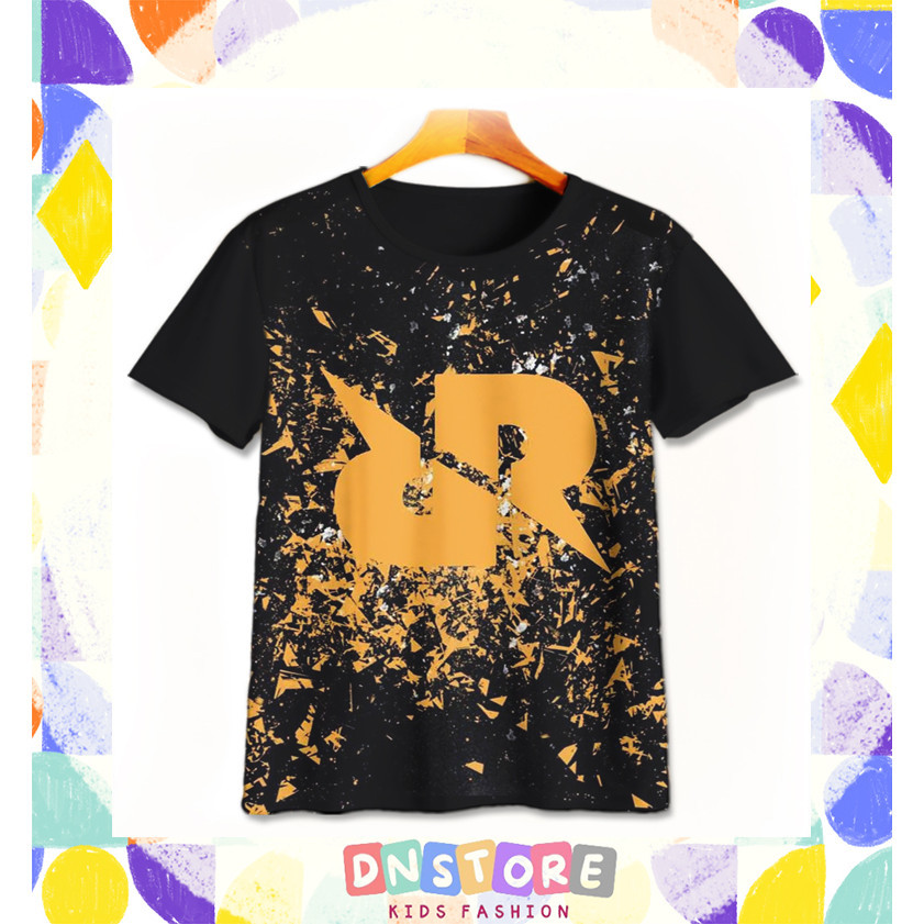 Kaos Anak RRQ Esports v3 Baju Film Animasi Kartun Anak RRQ Esports 3D Printing Untuk Umur 1-12 Tahun