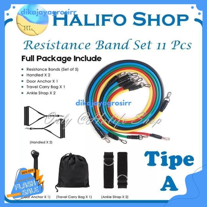 RESISTANCE BAND SET / ALAT FITNES RUMAH / HOME GYM TERMURAH