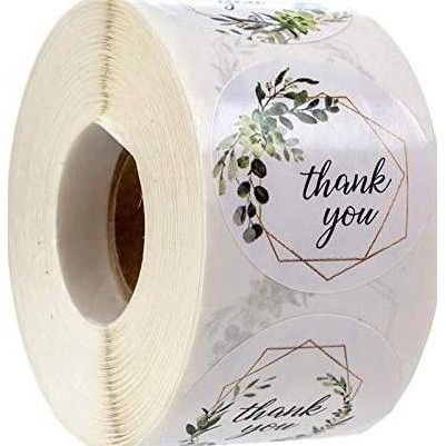 

1 roll (500 pcs) Stiker Label Tulisan Thank You