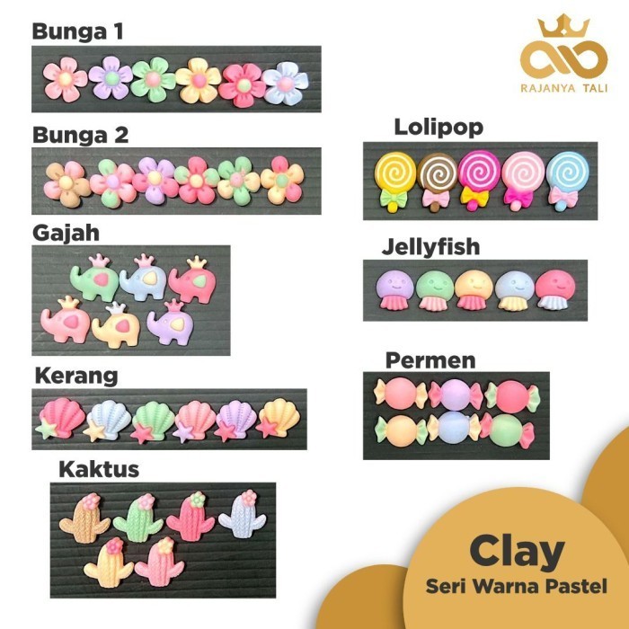 

500Pcs Clay Pastel Series Resin Art Tempelan Boneka Charm