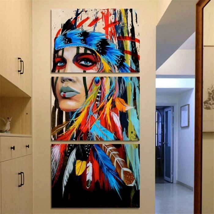 Delta Lukisan Dinding Desain Abstrak Modern, Tanpa Bingkai, Bahan