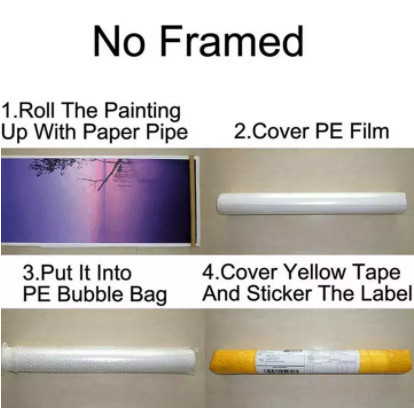 Lukisan Kanvas Modern Gambar Pemandangan Malam Ukuran 40 X 60Cm.