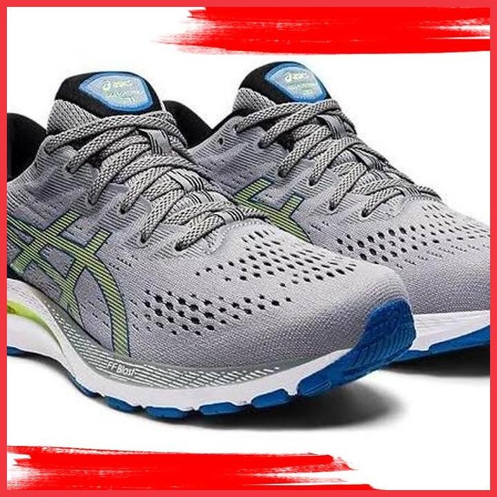 (BK THOM) BARU SEPATU LARI PRIA ASICS GEL KAYANO 28 HAZARD GREEN GREY 1011B189022 RUNNING SHOE ORIGI