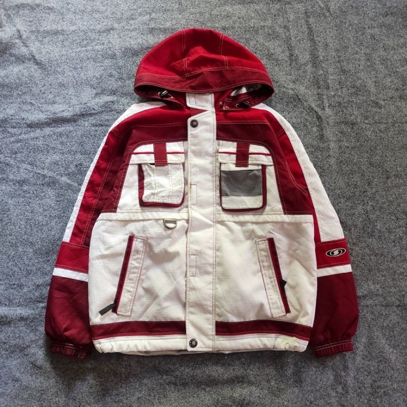 JACKET SALOMON MULTY POCKET SKI SNOWBOARD OUTDOOR COLORBLOCK/COLOURBLOCK VINTAGE THRIFT/SECOND
