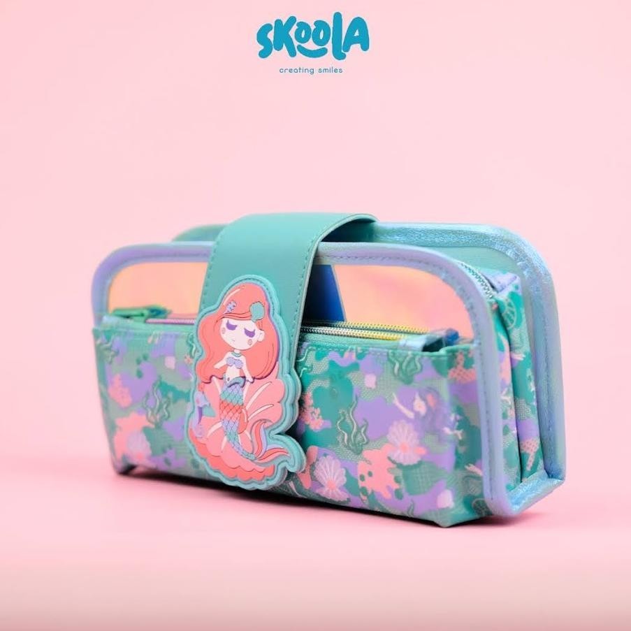 

SKOOLA TEMPAT PENSIL LIPAT 3 PENCIL CASE THREEFOLD ANAK PEREMPUAN LUCU UNICORN CAT MERMAID - PENSY BARU