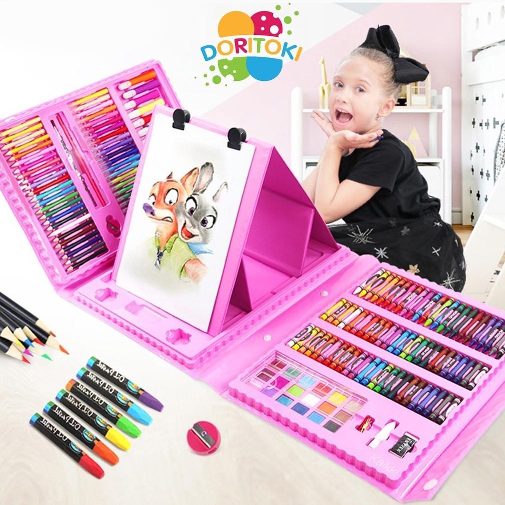 

DORITOKI 208PCS CRAYON ANAK PENGASAH SET ALAT MENGGAMBAR MELUKIS ANAK-ANAK CRAYON CAT AIR PENSIL VIRAL