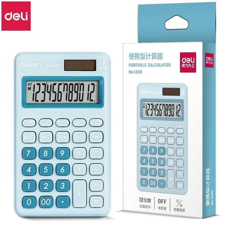 

DELI DESKTOP CALCULATOR / KALKULATOR MEJA MINI PORTABLE DUAL POWER LUCU 1200 3.3
