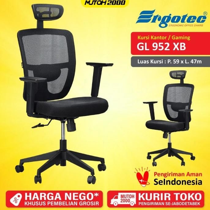 Terbaru Ergotec  Kursi Kantor Kursi Jaring Kursi Gaming Headrest Ergotec Gl 952 Xb Terbaik