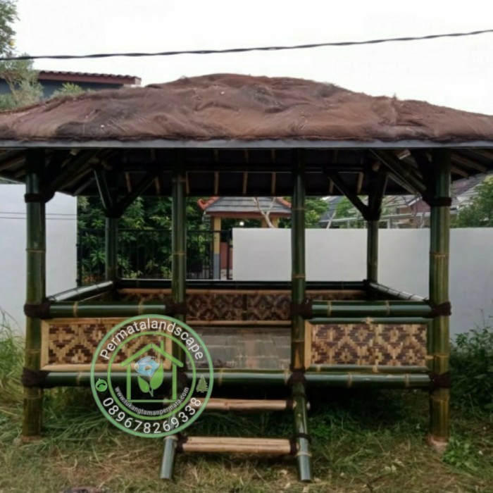 Pembuatan Saung Gazebo Bambu Minimalis