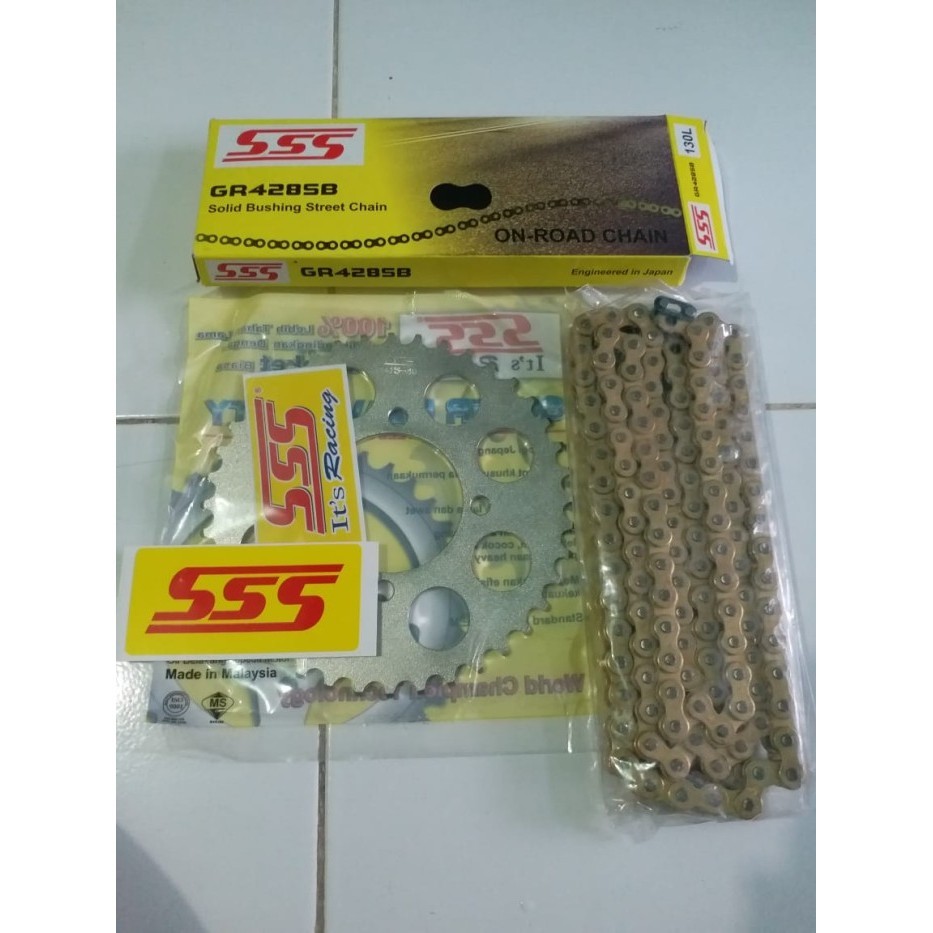 Gear Set Sss 428 Rantai Sss Original R15V3, Vixion R155