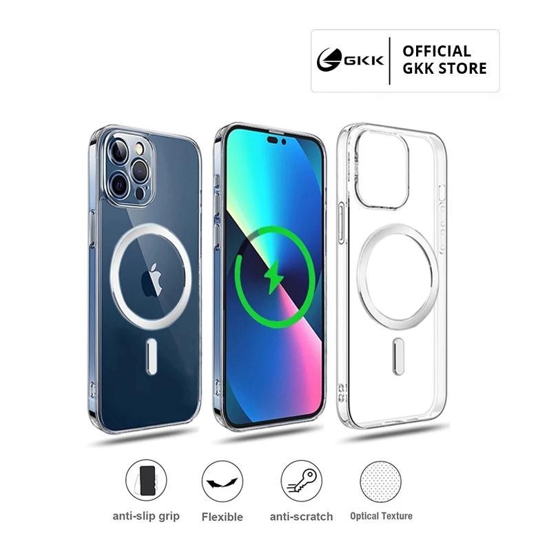 GKK CASE MAGSAFE IPHONE 7 8 PLUS XR X XS MAX 11 12 13 14 15 PRO MAX PLUS CASING AKRILIK ANTI KUNING 