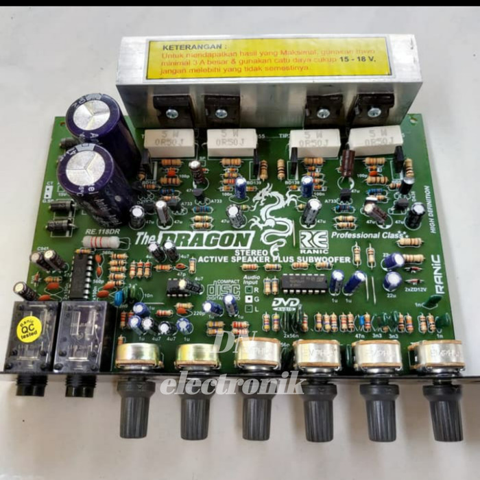 Kit Power Amplifier Speaker Aktif Stereo Karaoke Plus Echo