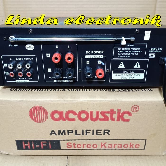 Amplifier Acoustic AV-868FM Digital Echo Mixer Profesional 4 Kanal