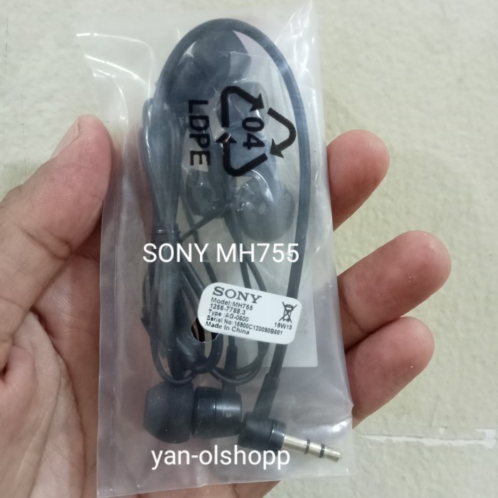 Sony Headset Earphone Mh755 Original 100%