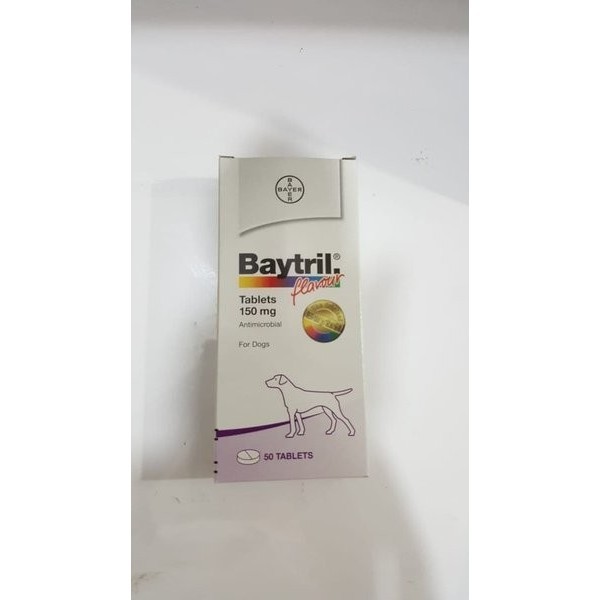 Baytril Flavour Tablet 50 Mg - Antibiotik Anjing Kucing 10 Tablet