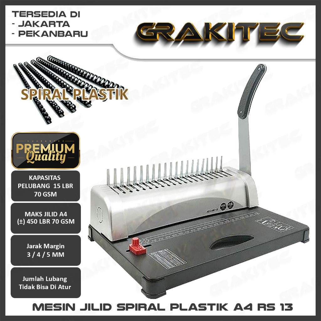 

MESIN JILID SPIRAL PLASTIK A4 RS 13 GRAKITEC