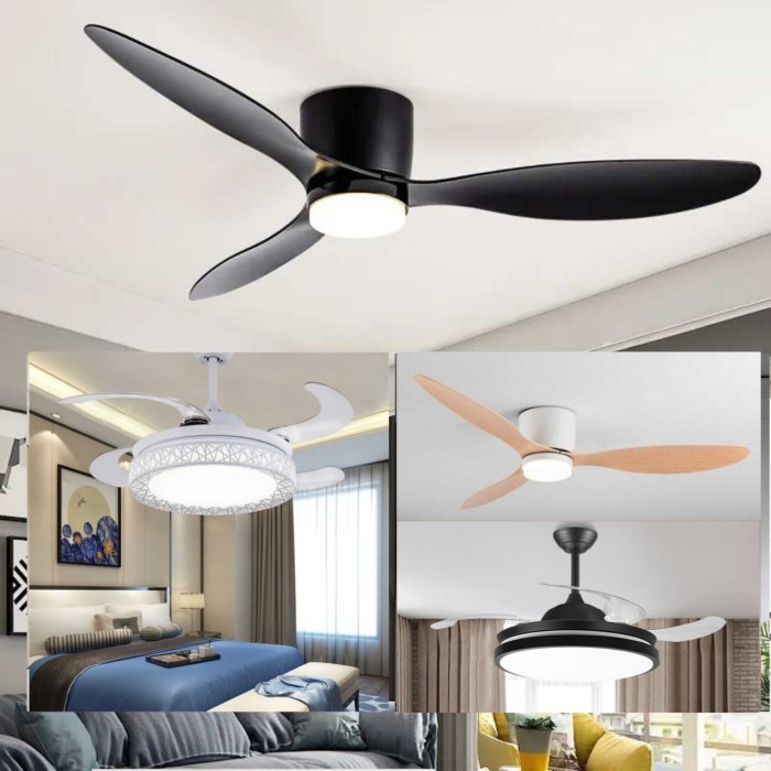 KIPAS ANGIN GANTUNG PLAFON CEILING FAN 52 INCH WITH LED LIGHT SOVE