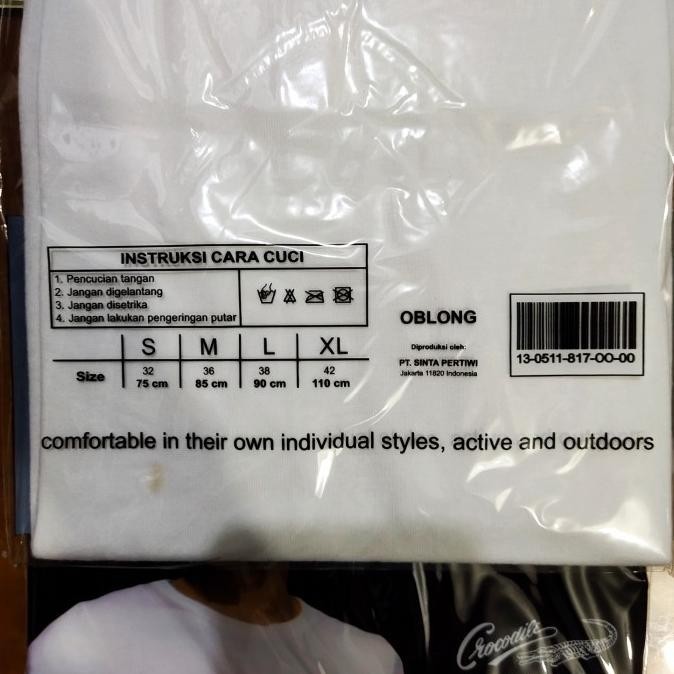 KAOS DALAM/ KAOS OBLONG CROCODILE V NECK PUTIH