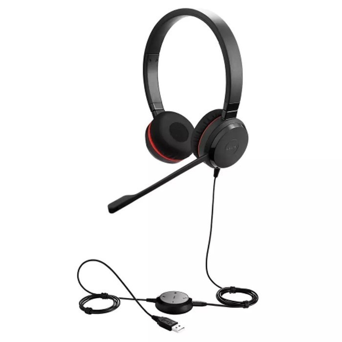 Jabra Evolve 20 MS Mono - Headset In-ear untuk Komunikasi Profesional Hitam