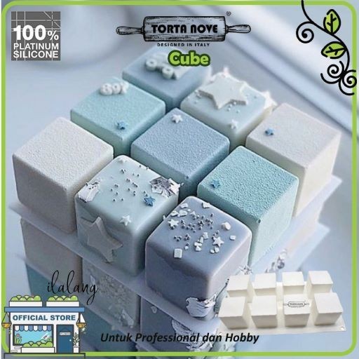 

SZ814 Cetakan silikon kue kubus kotak blok cube 8hole mousse cake coklat es NEW