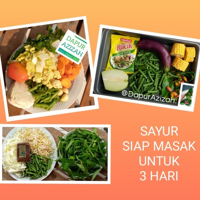 

JR532 PAKET 3 SAYUR SIAP MASAK/cap cay, sayur lodeh, pecel + bumbu CUCI GUDANG