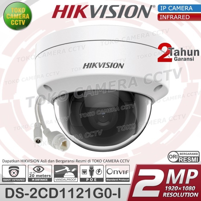 Ip Camera Hikvision 2Mp Ir Dome Indoor Onvif Poe