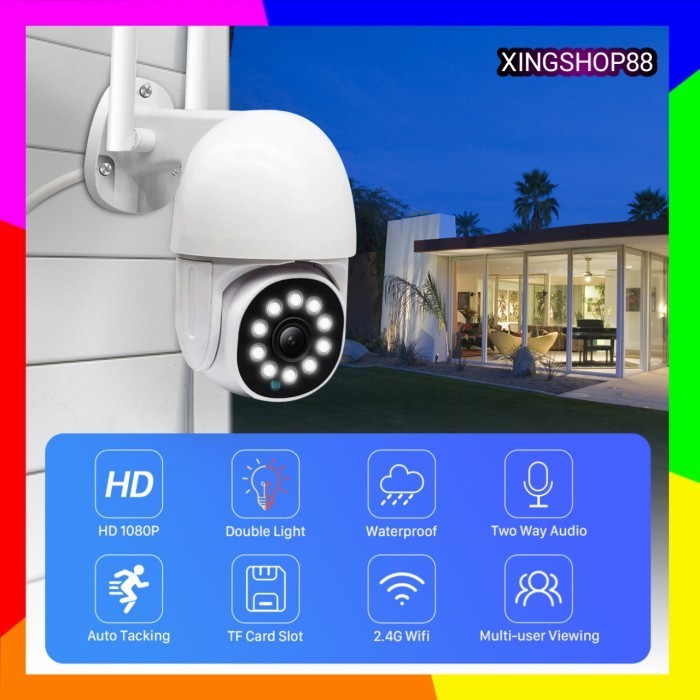 Ip Camera V380 Outdoor 5Mp Ptz With Onvif Wireless 1080P