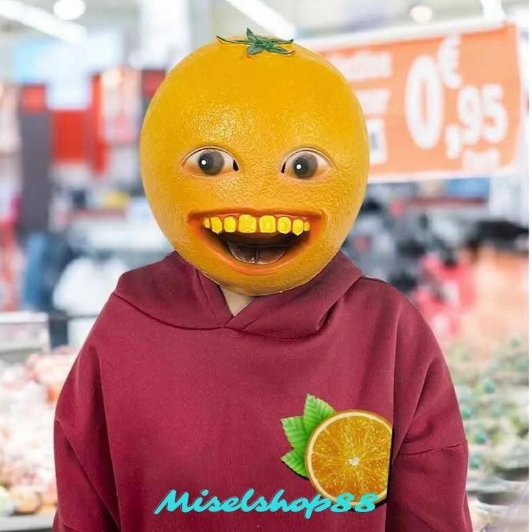 BDC topeng latex meme jeruk annoying orange mask prank halloween TERLARIS