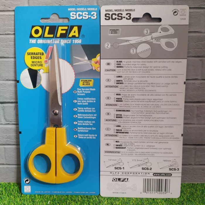 

Gunting 160 Mm Scs-3 Olfa Stainless Steel Blade