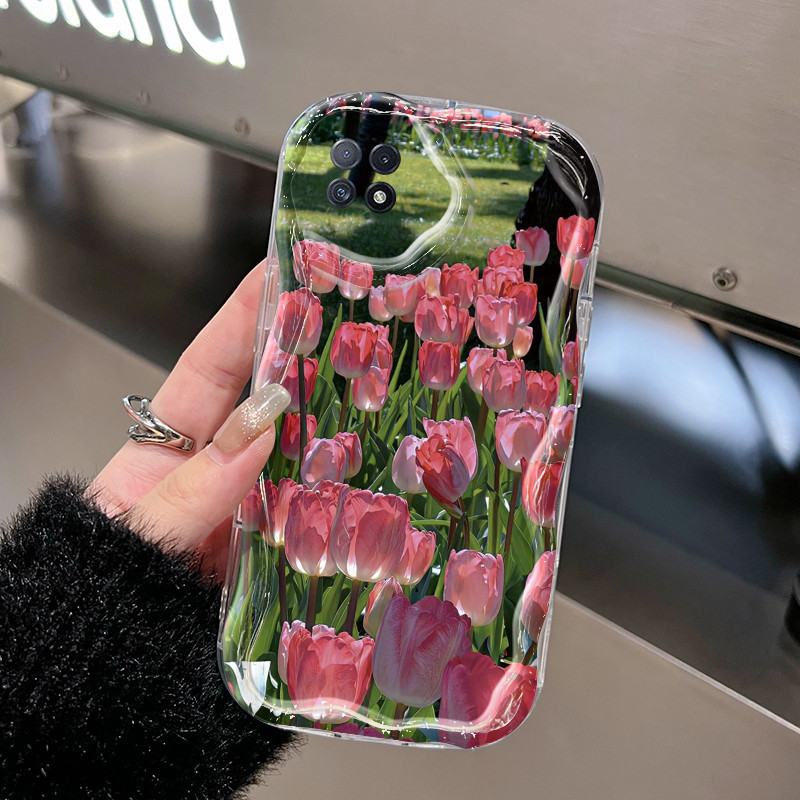 Casing Hp OPPO A73 5G OPPO A72 5G OPPO A53 5G Case Casing lembut sarung HP pola Tulip Kesing ponsel 