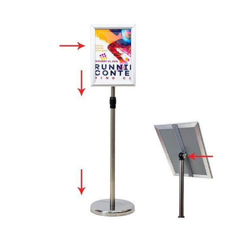 Standing Frame A4 Stainless Frame Display Promo Telescopic Standing