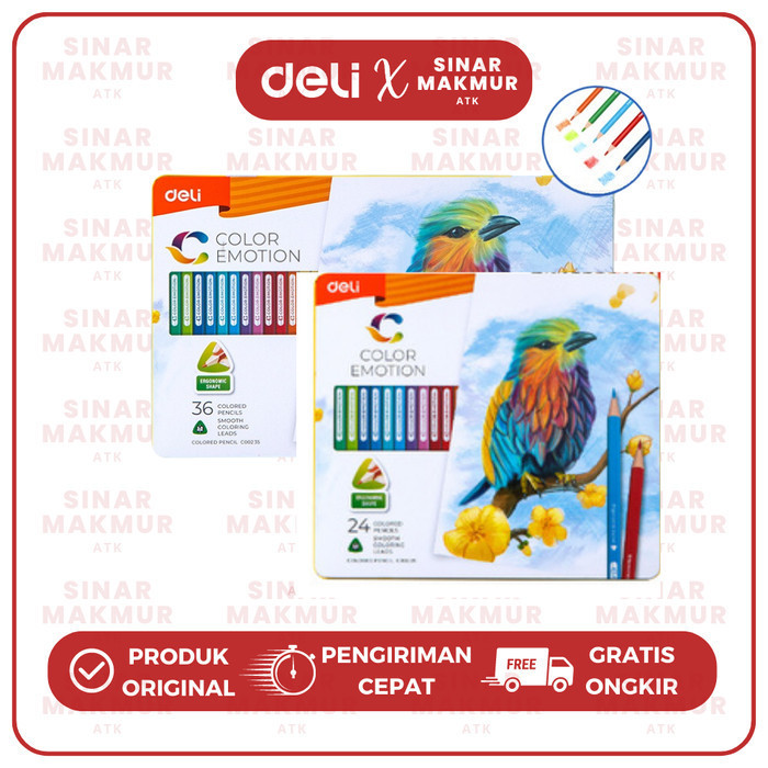 

Color Pencil 24 Colorspensil Warna Color Emotion Deli 2436 Ec (Set) -Anza Wahda