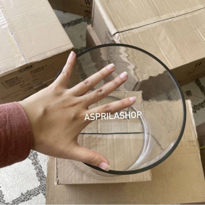vas bunga silinder besar vas tabung kaca diameter 20cm tinggi 20cm