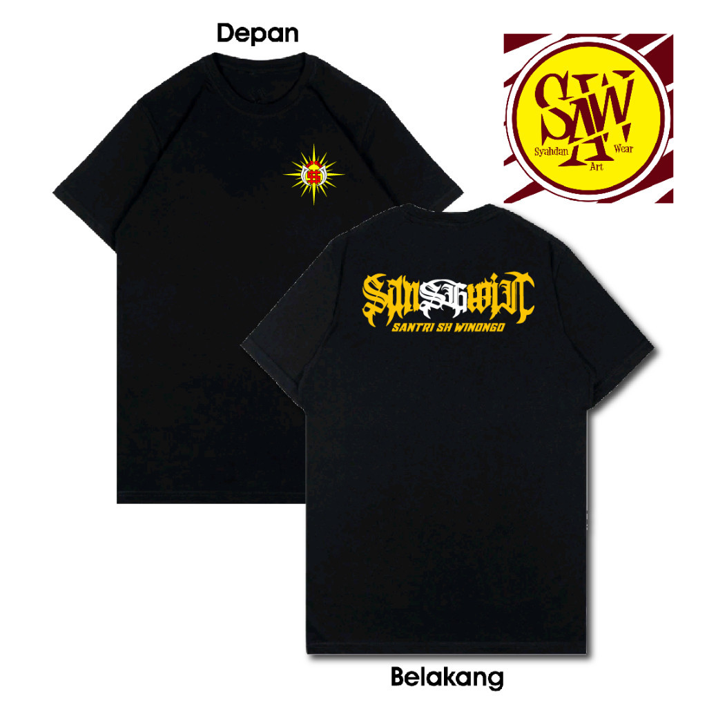 KAOS SANSHWIN SANTRI SH WINONGO LOGO DEPAN SINAR SYAHDAN 30