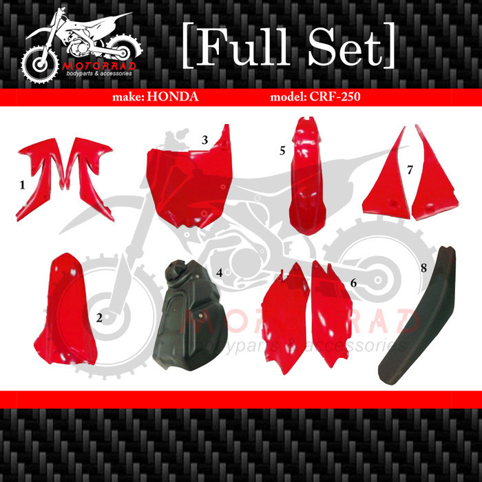 New Body Full Set Komplit Honda Crf 250 Vintage Harga Spesial