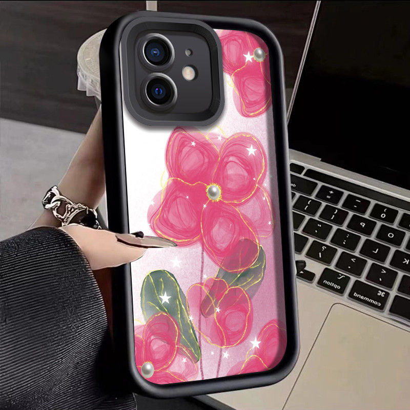 Casing Hp iPhone 11 iPhone 11 Pro Max iPhone 13 Case hp pola bunga kemewahan Casing cangkang lunak S
