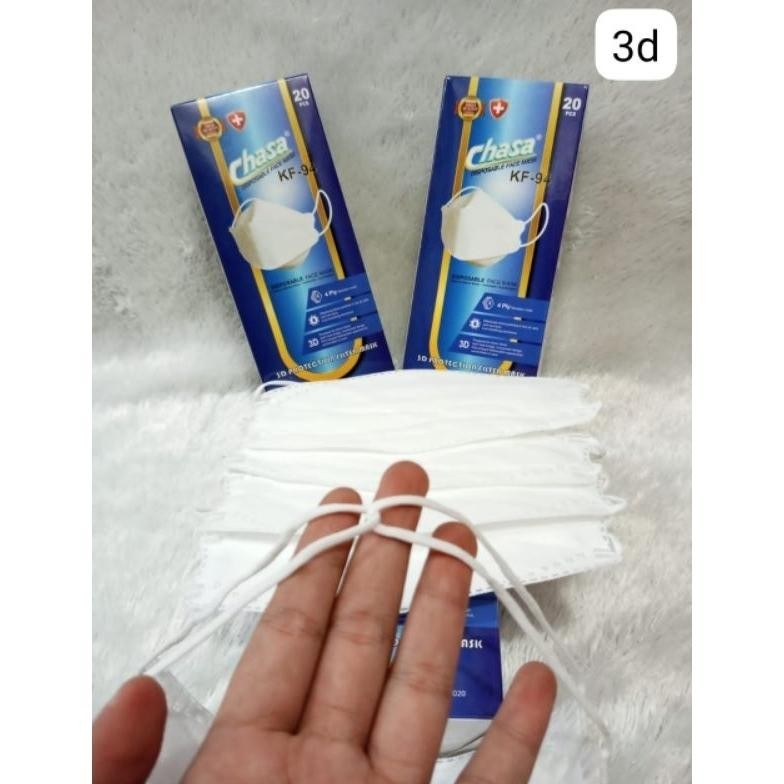 Baru Masker Kf94 Hijab Putih Chasa Isi 20 + Box Qc Pass