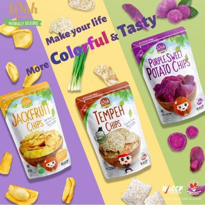 

NEW PRODUK BUNDLE 3PCS - WOH PURPLE SWEET POTATO CHIPS 50G | KERIPIK UBI UNGU !!!!!