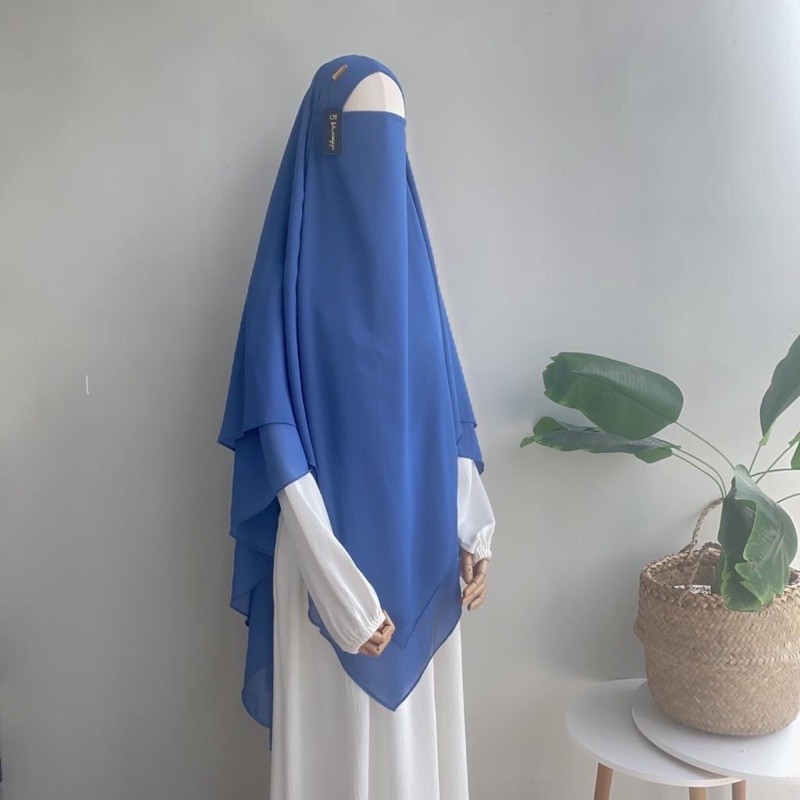 French khimar V, Preloved french khimar V instan, Preloved french khimar cringkle dan ceruty