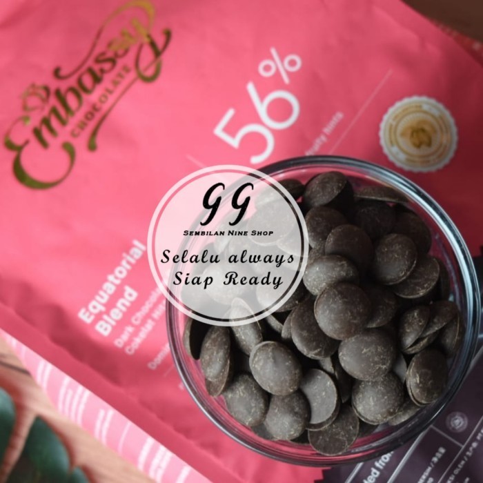 

Ready 250 Gram Tulip Embassy EQUATORIAL 56% Dark Chocolate COUVERTURE Coklat