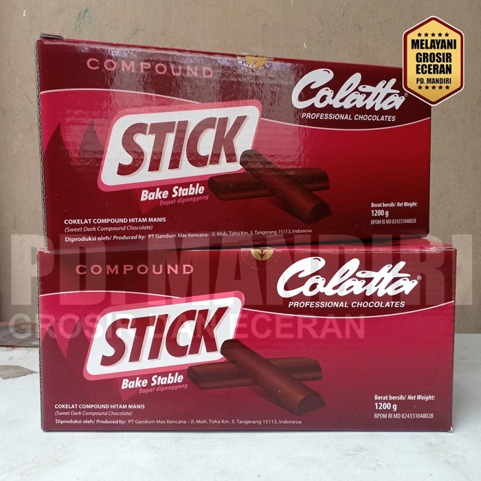 

Ready COLATTA STICK COMPOUND 1,2 KG / 1200 GR / STIK / TAHAN PANGGANG