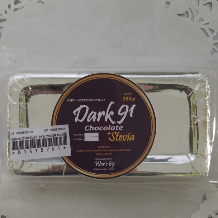 

Ready Dark coklat 90% 250gr with stevia