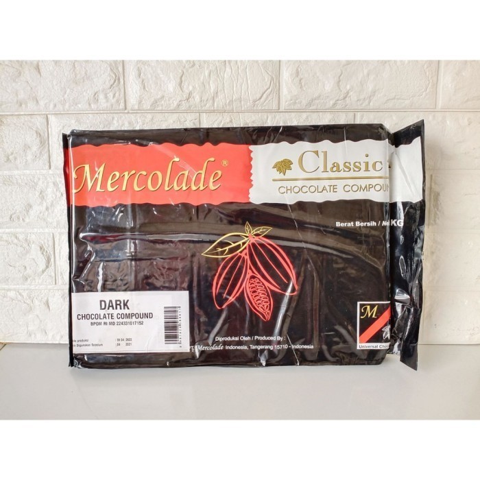 

Ready MERCOLADE COMPOUND CLASSIC DARK 1KG, COKLAT BATANG BISA LUMER, ENAK.