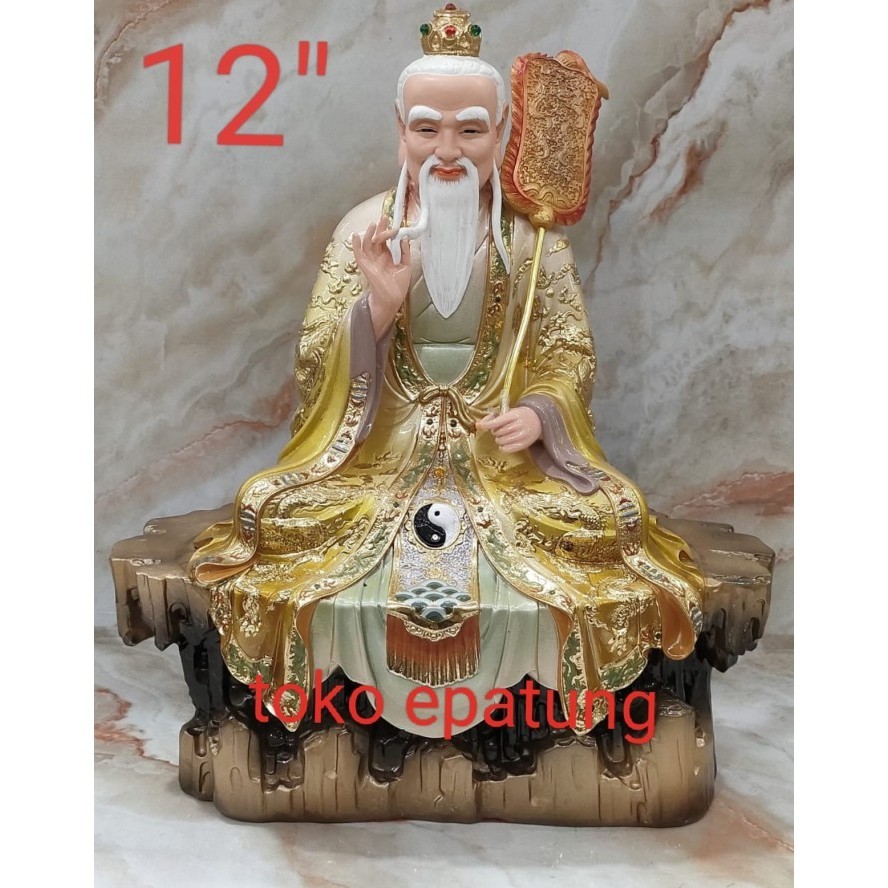 Fran Patung Dewa Thai Shang / Thai Siong -Biru - Fiber- 12 Inch - O