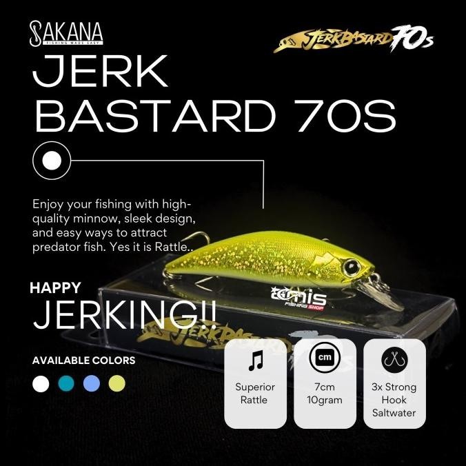 Update Sakana Jerkbastard 70S 10Gr Lure Minnow Umpan Casting Update 2024